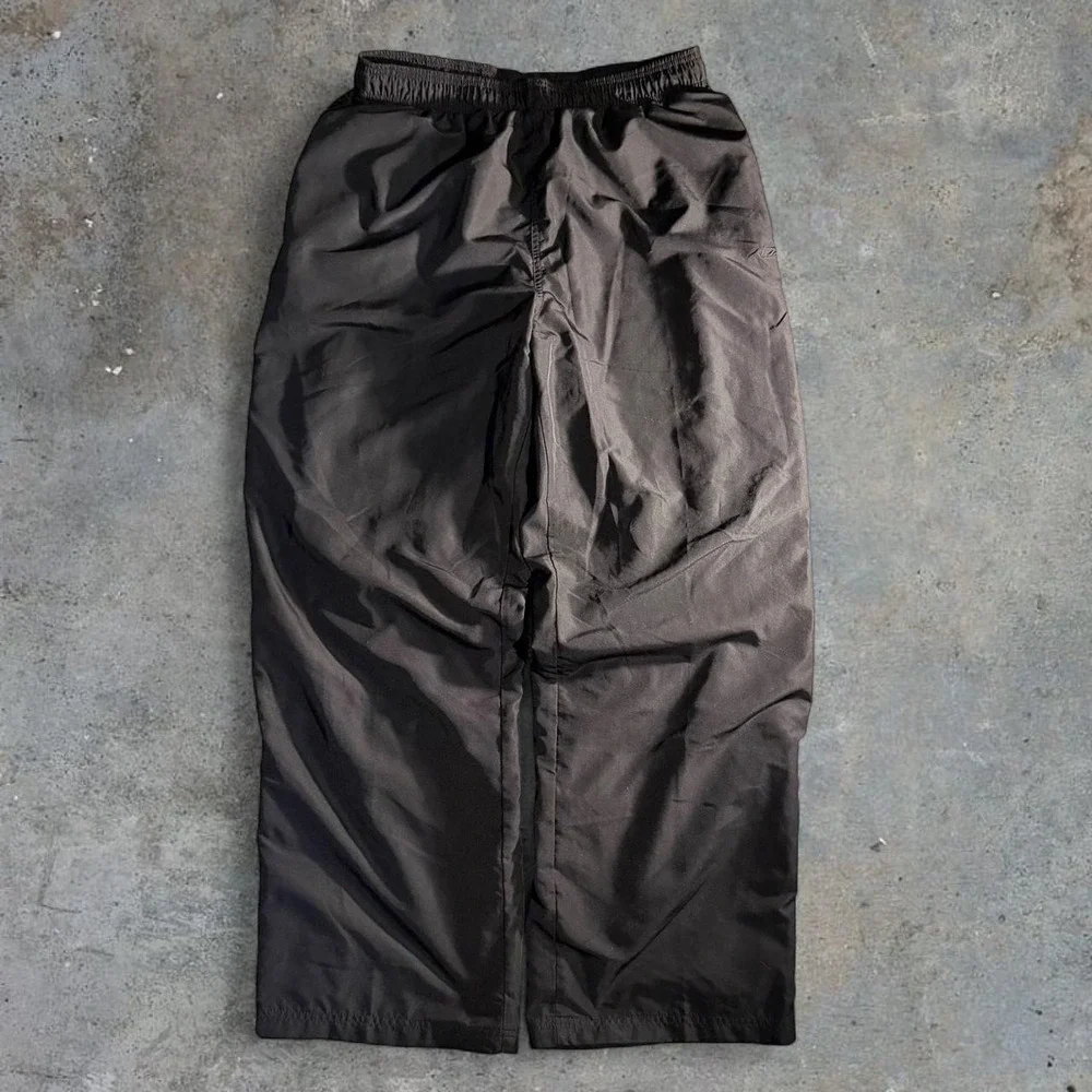 Reebok Black Vintage Windbreaker Track Pants Lined Y2K Athletic Joggers XL